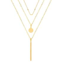 Colar Armém Rr Bijoux Triplo Dourado Chapinha