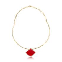COLAR ARO LISO COM PINGENTE CHERRY ESMALTADO BANHADO A OURO - Acessório Elegante COLAR ARO LISO COM PINGENTE CHERRY ESMALTADO BANHADO A OURO - Acessório Elegante