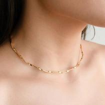 Colar Aro Torcido Fino Ajustável Banhado a Ouro 18 K Colar Aro Torcido Fino Ajustável Banhado a Ouro 18 K
