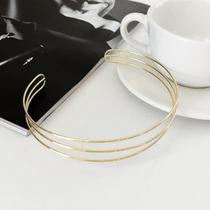 Colar Aro Triplo Liso Banhado a Ouro 18k Colar Aro Triplo Liso Banhado a Ouro 18k