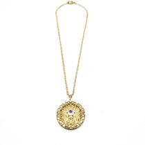 Colar Aromatizador Mandala Strass - Bronze 4cm