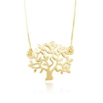 Colar Árvore da Vida Banhado a Ouro com Corrente Veneziana de 45 cm