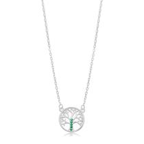 Colar Arvore da Vida Caule cravejada Prata 925 Colar Arvore da Vida Caule cravejada Prata 925