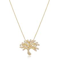 Colar Arvore da Vida com Pedras Zircônias Banhado Ouro 18k