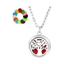 Colar Árvore Da Vida De Aromaterapia Com Difusor De Óleo Essencial E Pingente De Aço Inoxidável Colar Árvore Da Vida De Aromaterapia Com Difusor De Óleo Essencial E Pingente De Aço Inoxidável