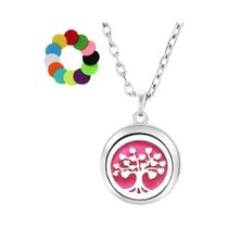 Colar Árvore Da Vida De Aromaterapia Com Difusor De Óleo Essencial E Pingente De Aço Inoxidável Colar Árvore Da Vida De Aromaterapia Com Difusor De Óleo Essencial E Pingente De Aço Inoxidável