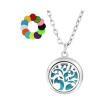 Colar Árvore Da Vida De Aromaterapia Com Difusor De Óleo Essencial E Pingente De Aço Inoxidável Colar Árvore Da Vida De Aromaterapia Com Difusor De Óleo Essencial E Pingente De Aço Inoxidável