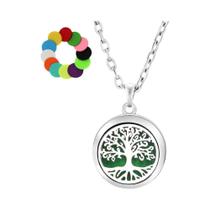 Colar Árvore Da Vida De Aromaterapia Com Difusor De Óleo Essencial E Pingente De Aço Inoxidável Colar Árvore Da Vida De Aromaterapia Com Difusor De Óleo Essencial E Pingente De Aço Inoxidável