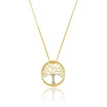 Colar Árvore da Vida Gargantilha Pingente Dourado Feminino