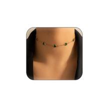 Colar Asphinien Bohemian Green Crystal Choker para mulheres