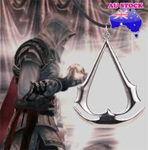 Colar Assassin's Creed Alta Durabilidade Pingente Metal Cromado Gamer Geek Cordão Ajustável