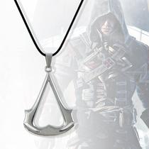 Colar Assassin's Creed Joia Gamer Pingente Metal Cromado Cordão Ajustável Masculino Qualidade