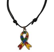 Colar Autismo Laço Inclusão Respeito Ajustável 80cm