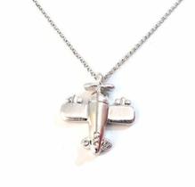 Colar Avião Aeromoça Comissaria De Bordo Folheado A Prata Colar Avião Aeromoça Comissaria De Bordo Folheado A Prata