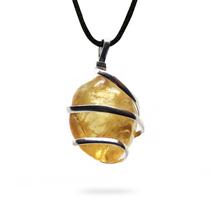 Colar Ayana, pingente de pedra preciosa citrina, cristal natural Colar Ayana, pingente de pedra preciosa citrina, cristal natural