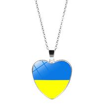 Colar Bandeira da Ucrânia em formato de Coração