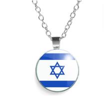 Colar Bandeira de Israel Hexagrama de Salomão Estrela de Davi Unissex