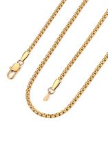 Colar Bandmax em aço inoxidável banhado a ouro 14K 2MM 56cm Colar Bandmax em aço inoxidável banhado a ouro 14K 2MM 56cm