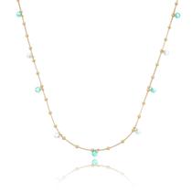 Colar Banhado a Ouro 18k 38 cm Zircônia e Turmalina