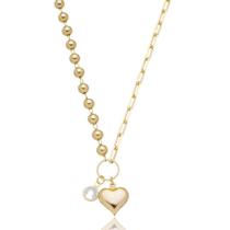 Colar Banhado A Ouro 18k Coração Com Bolinhas