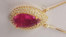 Colar Banhado a Ouro 18k de Rubi Fusion Colar Banhado a Ouro 18k de Rubi Fusion