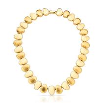 Colar banhado a ouro com ovais acetinados intercalados - 40 cm + extensor Colar banhado a ouro com ovais acetinados intercalados - 40 cm + extensor