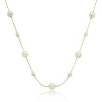 Colar Banhado A Ouro Com Pérolas Colar Banhado A Ouro Com Pérolas