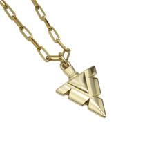 Colar Banhado a Ouro Pingente Ponta de Flecha Semijoia Colar Banhado a Ouro Pingente Ponta de Flecha Semijoia