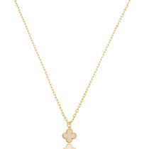 Colar Banhado A Ouro Resinado Branco 1 Flor Vc Colar Banhado A Ouro Resinado Branco 1 Flor Vc