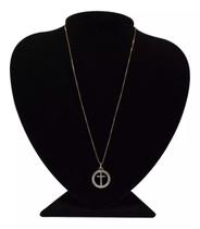 Colar Banhado em Ouro Cruz- Tudo Posso Naquele que me Fortal