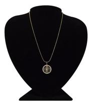 Colar Banhado Em Ouro Elo Rabo De Rato Nsa Senhora Cravejado