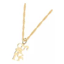Colar banhado ouro 3x 24k 18k e 22k feminino 50cm com pingente casal namorados 530591 541829