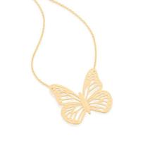 Colar banhado ouro 3x 24k 18k e 22k feminino borboleta com pingente rommanel 532123 Colar banhado ouro 3x 24k 18k e 22k feminino borboleta com pingente rommanel 532123
