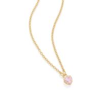 Colar banhado ouro 3x 24k 18k e 22k feminino coração com pingente zircônia rosa rommanel 531965 Colar banhado ouro 3x 24k 18k e 22k feminino coração com pingente zircônia rosa rommanel 531965