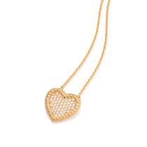 Colar banhado ouro 3x 24k 18k e 22k feminino coração cravejado zircônias rommanel 531484
