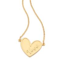 Colar banhado ouro 3x 24k 18k e 22k feminino coração elo cadeado escrito vovó rommanel 532429