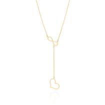 Colar banhado ouro 3x 24k 18k e 22k feminino coração gravata simbolo infinito rommanel 532068 Colar banhado ouro 3x 24k 18k e 22k feminino coração gravata simbolo infinito rommanel 532068