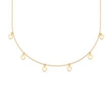 Colar banhado ouro 3x 24k 18k e 22k feminino corações vazados pendurados rommanel 532311 Colar banhado ouro 3x 24k 18k e 22k feminino corações vazados pendurados rommanel 532311