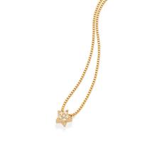 Colar banhado ouro 3x 24k 18k e 22k feminino corrente veneziana com pingente estrela cravejado pedra zircônia 50 cm 45 cm rommanel 532501