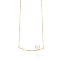 Colar banhado ouro 3x 24k 18k e 22k feminino perola elo cadeado rommanel palito curvado 532488