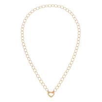 Colar banhado ouro 3x 24k 18k e 22k feminino rommanel com pingente coraçâo elos ovais 50 cm 532512 Colar banhado ouro 3x 24k 18k e 22k feminino rommanel com pingente coraçâo elos ovais 50 cm 532512