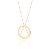 Colar banhado ouro 3x 24k 18k e 22k feminino rommanel fio fino com pendant detalhe de triangulo 531901 Colar banhado ouro 3x 24k 18k e 22k feminino rommanel fio fino com pendant detalhe de triangulo 531901