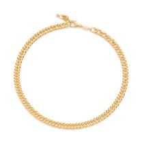 Colar banhado ouro 3x 24k 18k e 22k grosso feminino grumet fecho lagosta rommanel 42 cm 532140