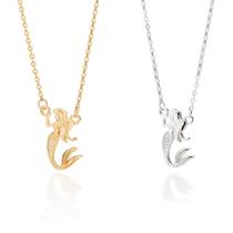 Colar banhado ouro 3x 24k 18k e 22k ou prata 925 feminino rommanel elo cadeado com pingente sereia ariel disney cravejada pedra zircônias Colar banhado ouro 3x 24k 18k e 22k ou prata 925 feminino rommanel elo cadeado com pingente sereia ariel disney cravejada pedra zircônias