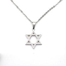 Colar banhado pingente Estrela De Davi Em Aço Inox nao escurece antialérgico Feminino masculino