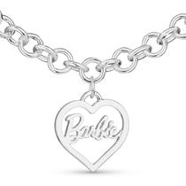 Colar Barbie Round Link Heart Silver 40cm