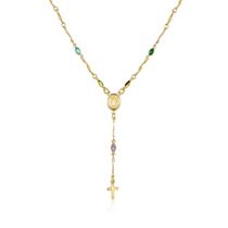 Colar Barzel Banhado a Ouro 18K da Virgem Maria Multicolorido