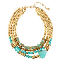Colar BERYOHZ Boho Beaded Turquesa para mulheres (BN-0089) Colar BERYOHZ Boho Beaded Turquesa para mulheres (BN-0089)