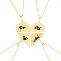 Colar Best Friends Amizade Personalizado Folheado Ouro 18k