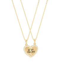 Colar Best Friends Com Strass Folheado A Ouro 18k Colar Best Friends Com Strass Folheado A Ouro 18k